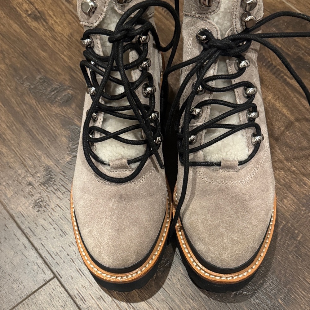 Marc Fisher Gray Shearling Bootd